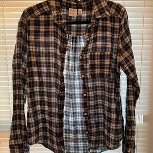 Blue and white flannel